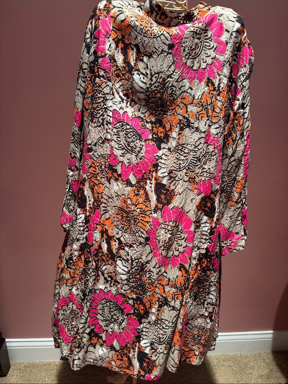 Masai Cerise Org Imorga Blouse Pink & Orange Flower Print - Size XL - NWT - Picture 6 of 9